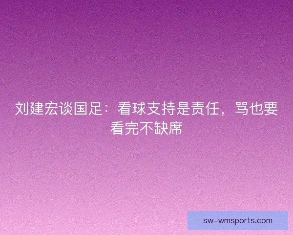 刘建宏谈国足：看球支持是责任，骂也要看完不缺席